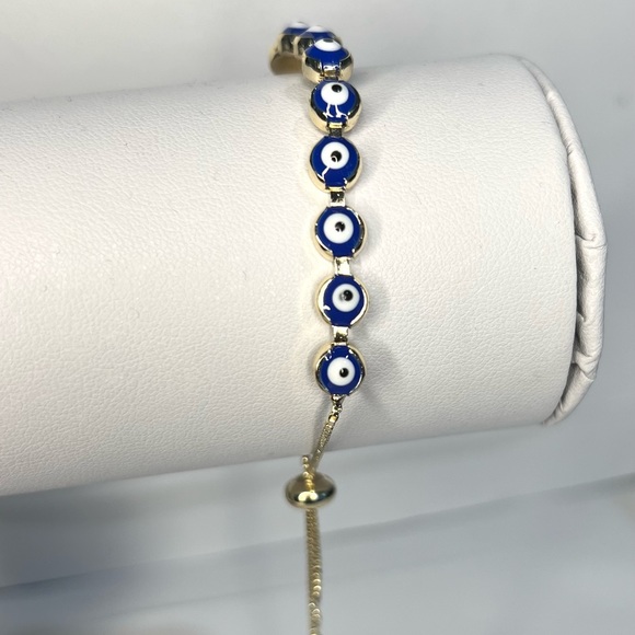 independent Jewelry - 14k gold filled blue evil eye bracelet